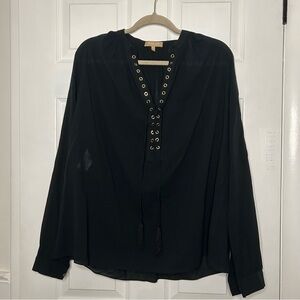 Michael Kors Collection Lace Up Blouse